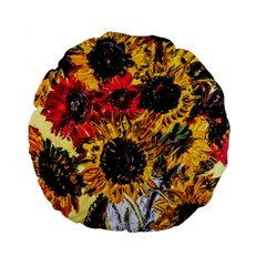 Sunflowers In A Scott House Standard 15  Premium Flano Round Cushions by bestdesignintheworld