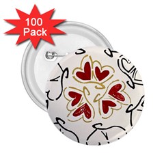 Loving Hearts 2 25  Buttons (100 Pack)  by Art2City