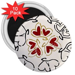 Loving Hearts 3  Magnets (10 Pack) 