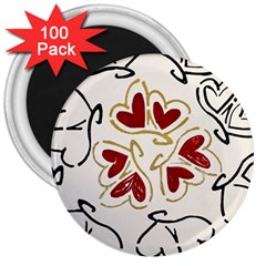 Loving Hearts 3  Magnets (100 Pack)