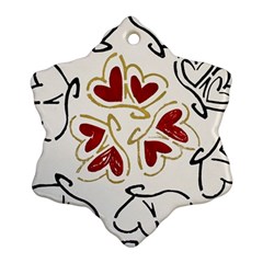 Loving Hearts Snowflake Ornament (two Sides)