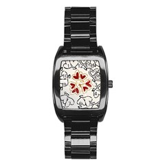 Loving Hearts Stainless Steel Barrel Watch