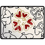 Loving Hearts Double Sided Fleece Blanket (Large)  80 x60  Blanket Front