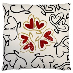 Loving Hearts Large Flano Cushion Case (one Side)