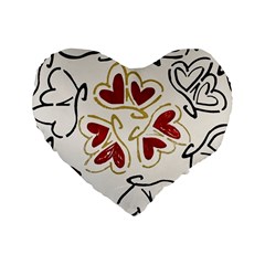 Loving Hearts Standard 16  Premium Flano Heart Shape Cushions