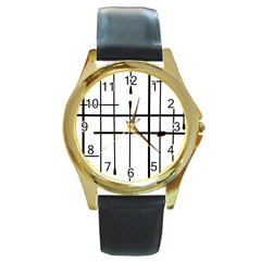 White Limits By Jandi Round Gold Metal Watch by Art2City