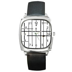 White Limits By Jandi Square Metal Watch by Art2City