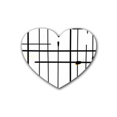 White Limits By Jandi Rubber Coaster (heart)  by Art2City