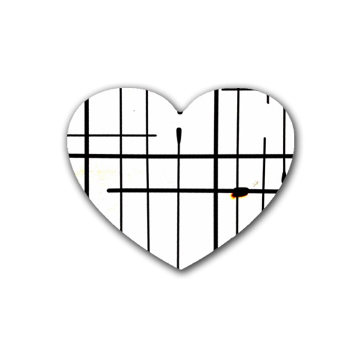 White Limits By Jandi Rubber Coaster (Heart) 