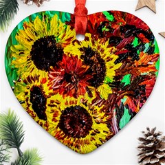 Sunflowers In Elizabeth House Ornament (heart) by bestdesignintheworld