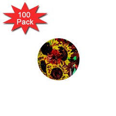 Sunflowers In Elizabeth House 1  Mini Buttons (100 Pack)  by bestdesignintheworld