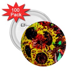 Sunflowers In Elizabeth House 2 25  Buttons (100 Pack)  by bestdesignintheworld