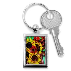 Sunflowers In Elizabeth House Key Chains (rectangle)  by bestdesignintheworld