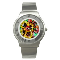 Sunflowers In Elizabeth House Stainless Steel Watch by bestdesignintheworld