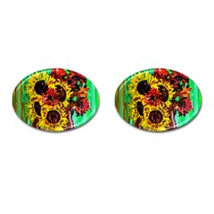 Sunflowers In Elizabeth House Cufflinks (oval) by bestdesignintheworld