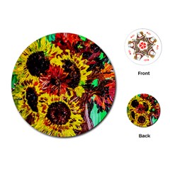 Sunflowers In Elizabeth House Playing Cards (round)  by bestdesignintheworld