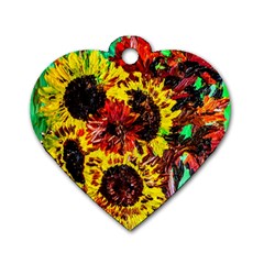 Sunflowers In Elizabeth House Dog Tag Heart (two Sides) by bestdesignintheworld