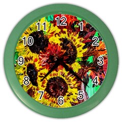 Sunflowers In Elizabeth House Color Wall Clocks by bestdesignintheworld