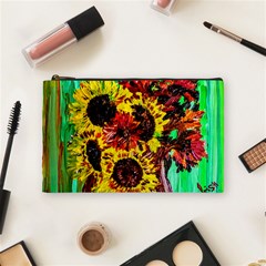 Sunflowers In Elizabeth House Cosmetic Bag (medium)  by bestdesignintheworld