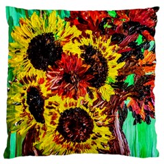 Sunflowers In Elizabeth House Large Cushion Case (two Sides) by bestdesignintheworld