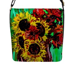 Sunflowers In Elizabeth House Flap Messenger Bag (l)  by bestdesignintheworld