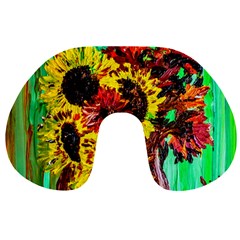 Sunflowers In Elizabeth House Travel Neck Pillows by bestdesignintheworld