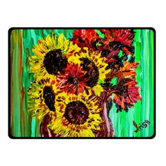 Sunflowers In Elizabeth House Double Sided Fleece Blanket (small)  by bestdesignintheworld