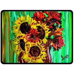 Sunflowers In Elizabeth House Double Sided Fleece Blanket (large)  by bestdesignintheworld