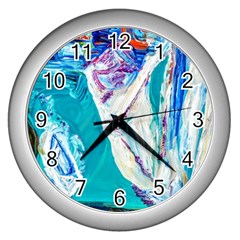 Marine On Balboa Island Wall Clocks (silver) 