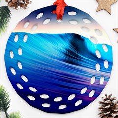 Rolling Waves Ornament (round Filigree) by Sapixe