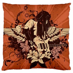 Rock Music Moves Me Large Cushion Case (two Sides) by Sapixe