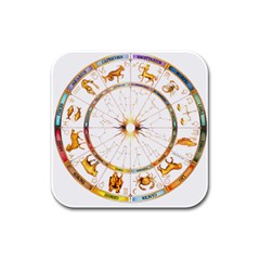 Zodiac  Institute Of Vedic Astrology Rubber Square Coaster (4 Pack)  by Sapixe