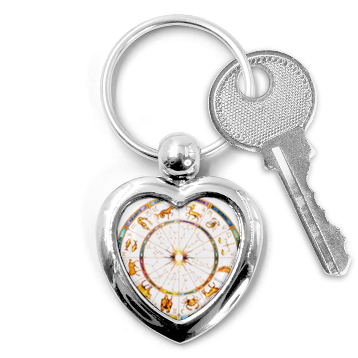 Zodiac  Institute Of Vedic Astrology Key Chains (Heart) 