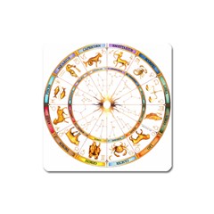 Zodiac  Institute Of Vedic Astrology Square Magnet by Sapixe