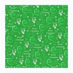 Santa Christmas Collage Green Background Medium Glasses Cloth (2-side) by Sapixe