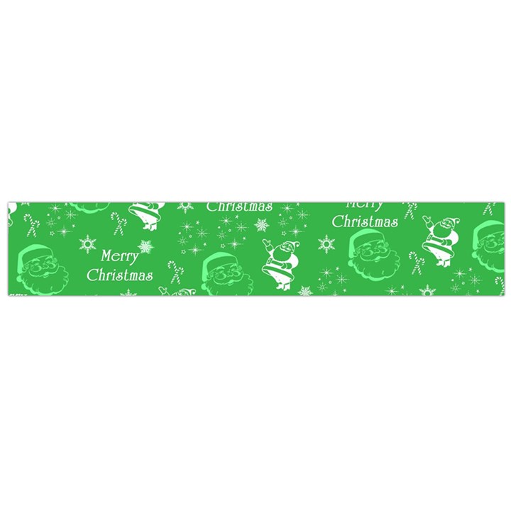 Santa Christmas Collage Green Background Large Flano Scarf 