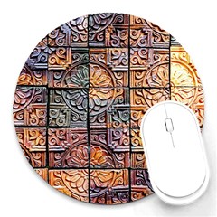 Wooden Blocks Detail Round Mousepads by Sapixe