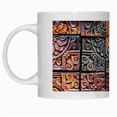 Wooden Blocks Detail White Mugs by Sapixe