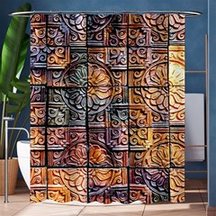 Wooden Blocks Detail Shower Curtain 60  X 72  (medium)  by Sapixe