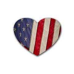 Usa Flag Rubber Coaster (heart)  by Sapixe