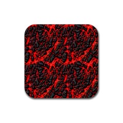 Volcanic Textures Rubber Coaster (square)  by Sapixe