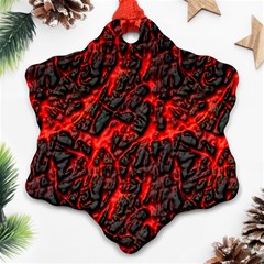 Volcanic Textures Snowflake Ornament (two Sides) by Sapixe