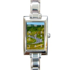 Cliff Coast Road Landscape Travel Rectangle Italian Charm Watch by Sapixe