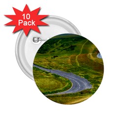 Cliff Coast Road Landscape Travel 2 25  Buttons (10 Pack)  by Sapixe