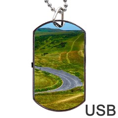 Cliff Coast Road Landscape Travel Dog Tag Usb Flash (two Sides) by Sapixe