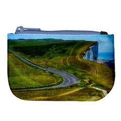 Cliff Coast Road Landscape Travel Large Coin Purse by Sapixe