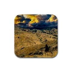 Hills Countryside Landscape Nature Rubber Square Coaster (4 Pack)  by Sapixe