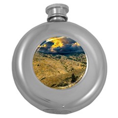 Hills Countryside Landscape Nature Round Hip Flask (5 Oz) by Sapixe