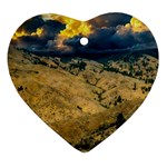 Hills Countryside Landscape Nature Heart Ornament (Two Sides) Front