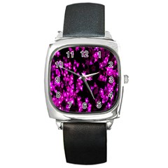 Abstract Background Purple Bright Square Metal Watch by Sapixe